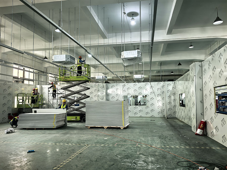 潔凈廠房裝修施工實(shí)拍圖片